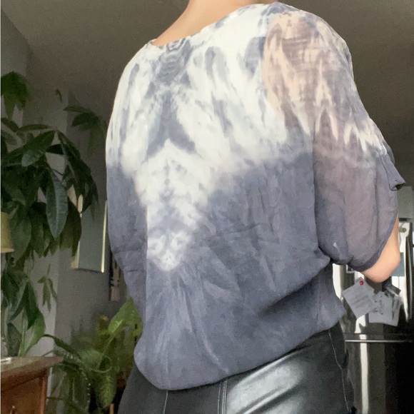 Anthropologie 100% Silk Tie Dye Airy Blouse - Picture 4 of 11